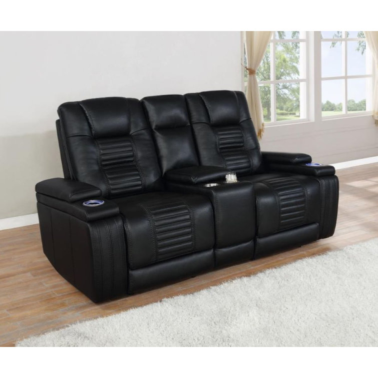 Red Barrel Studio® 77'' Wide Faux Leather Power Recliner Home Theater